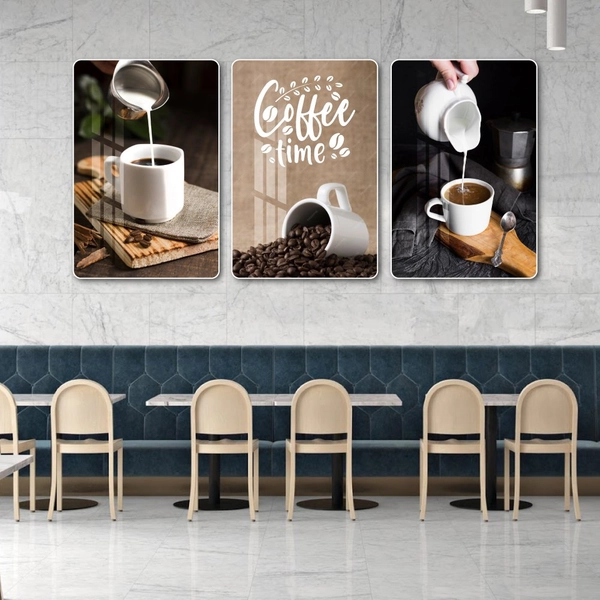 Tranh 3 Tấm Treo Tường Coffee Nghệ Thuật