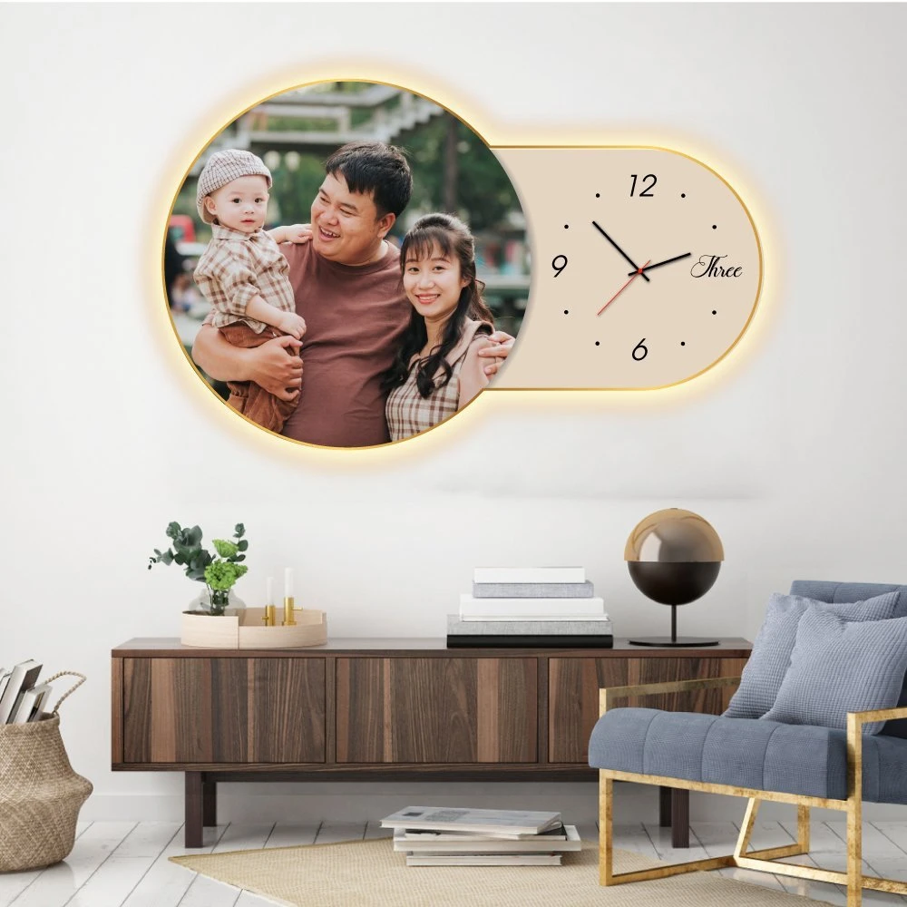 Tranh Đồng Hồ Đèn Led Thiết Kế Theo Yêu Cầu Mẫu 3