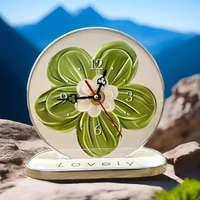 Tranh Đồng Hồ Để Bàn Hoa Xanh Nghệ Thuật 3