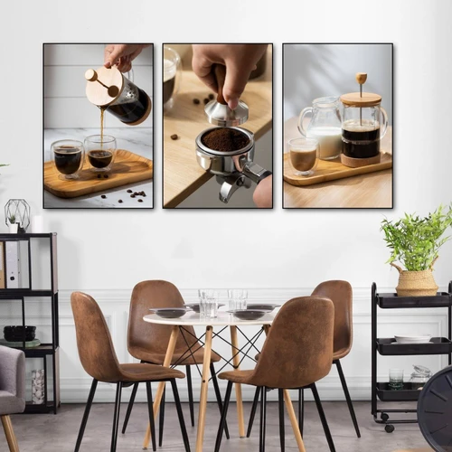 Tranh 3 Tấm Treo Tường Coffee Nghệ Thuật Mẫu 4