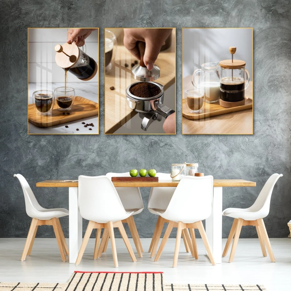 Tranh 3 Tấm Treo Tường Coffee Nghệ Thuật Mẫu 4