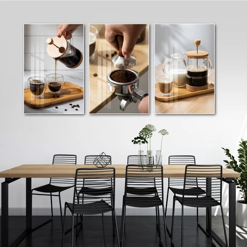 Tranh 3 Tấm Treo Tường Coffee Nghệ Thuật Mẫu 4
