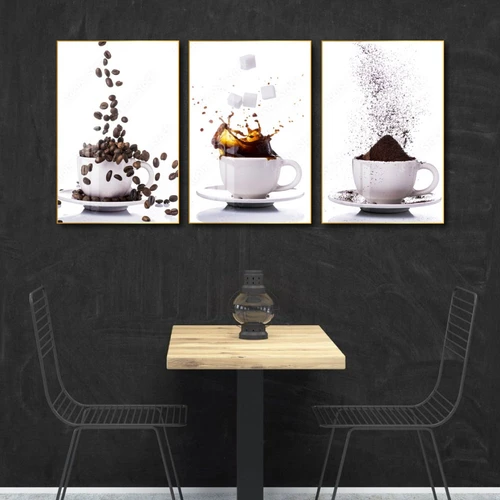 Tranh 3 Tấm Treo Tường Coffee Nghệ Thuật Mẫu 5
