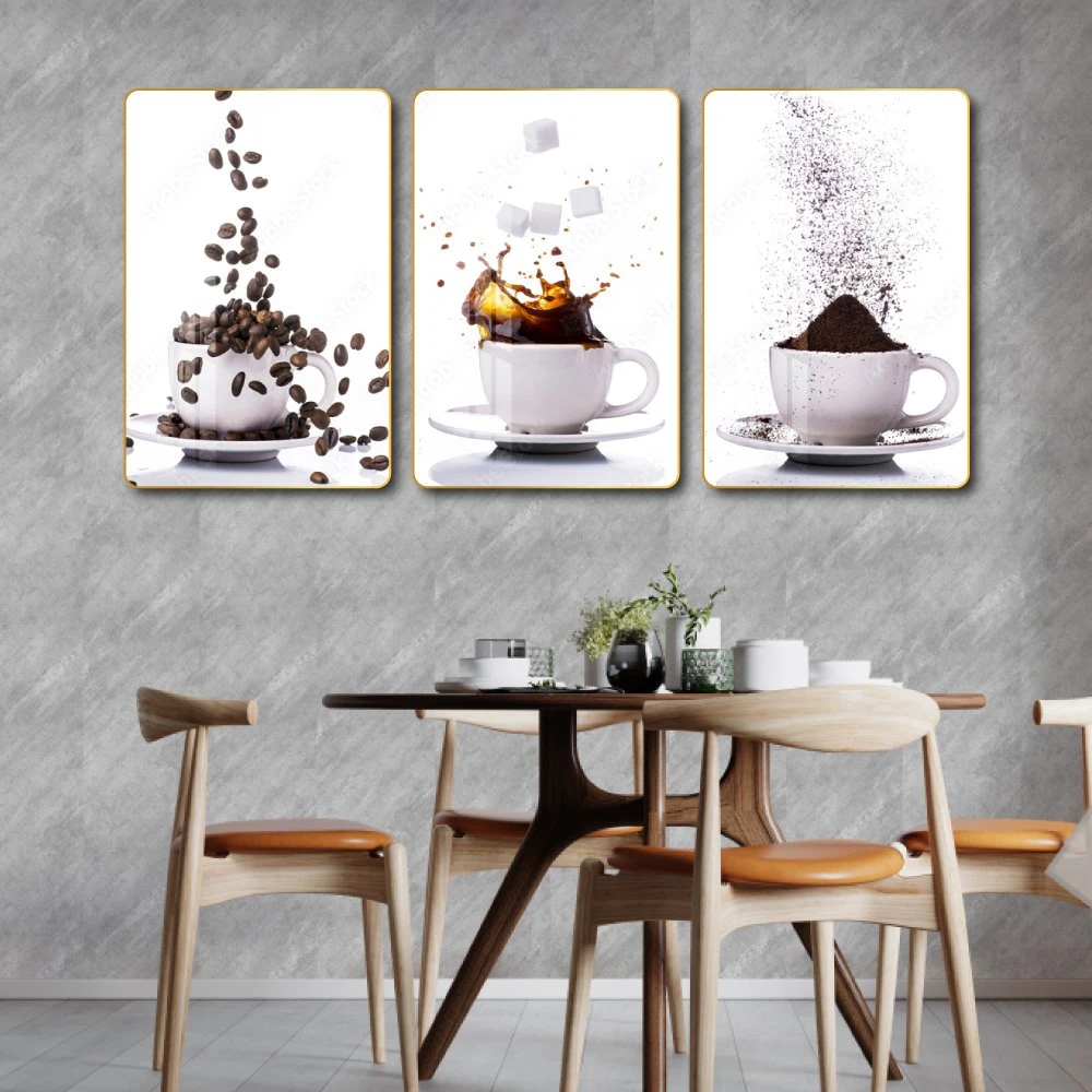 Tranh 3 Tấm Treo Tường Coffee Nghệ Thuật Mẫu 5