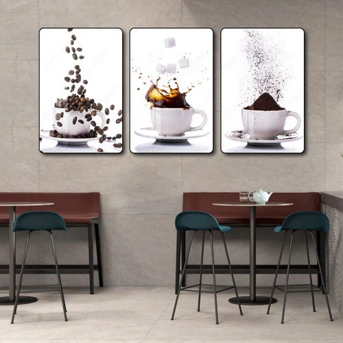 Tranh 3 Tấm Treo Tường Coffee Nghệ Thuật Mẫu 5