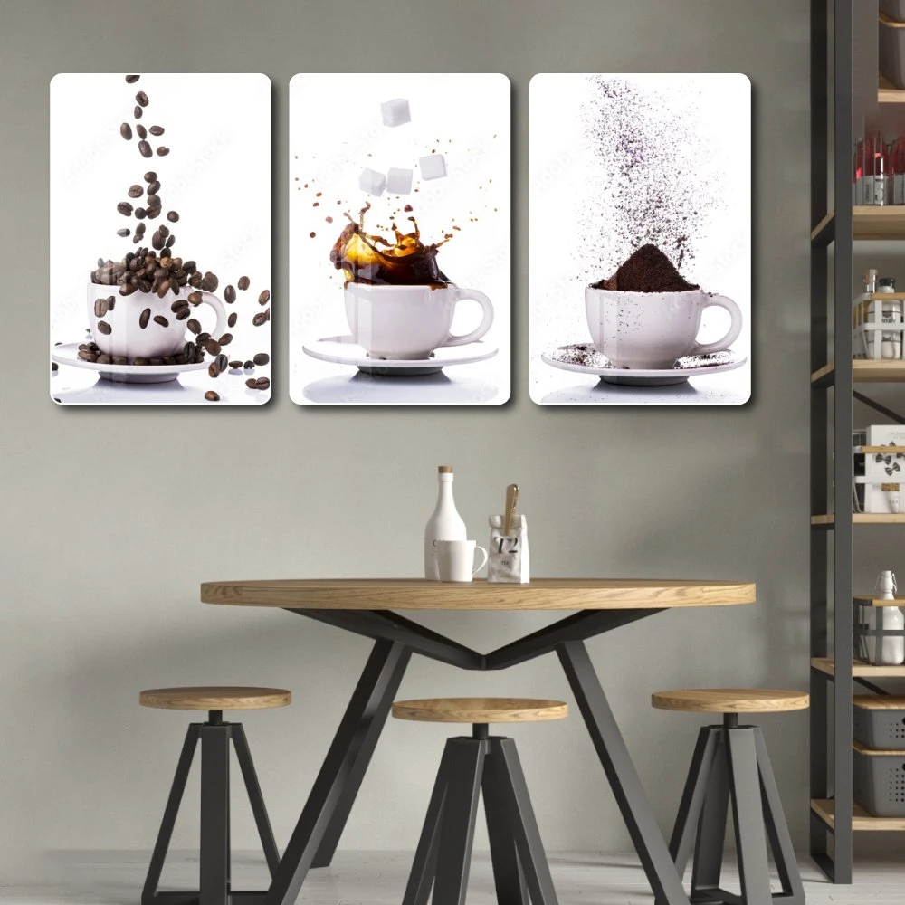Tranh 3 Tấm Treo Tường Coffee Nghệ Thuật Mẫu 5
