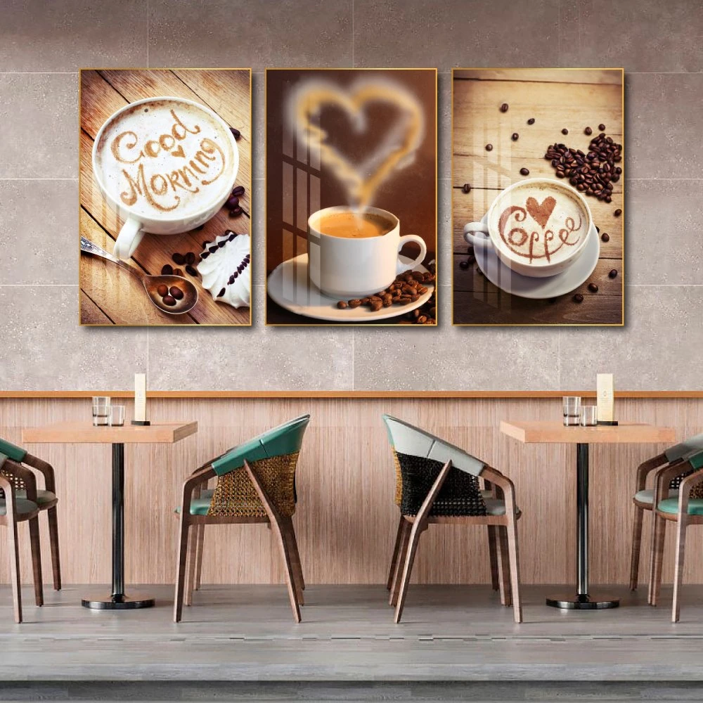 Tranh 3 Tấm Treo Tường Coffee Nghệ Thuật Mẫu 10