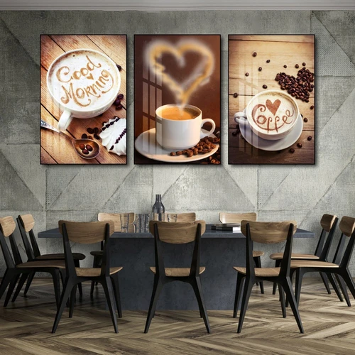 Tranh 3 Tấm Treo Tường Coffee Nghệ Thuật Mẫu 10