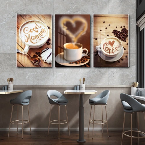 Tranh 3 Tấm Treo Tường Coffee Nghệ Thuật Mẫu 10