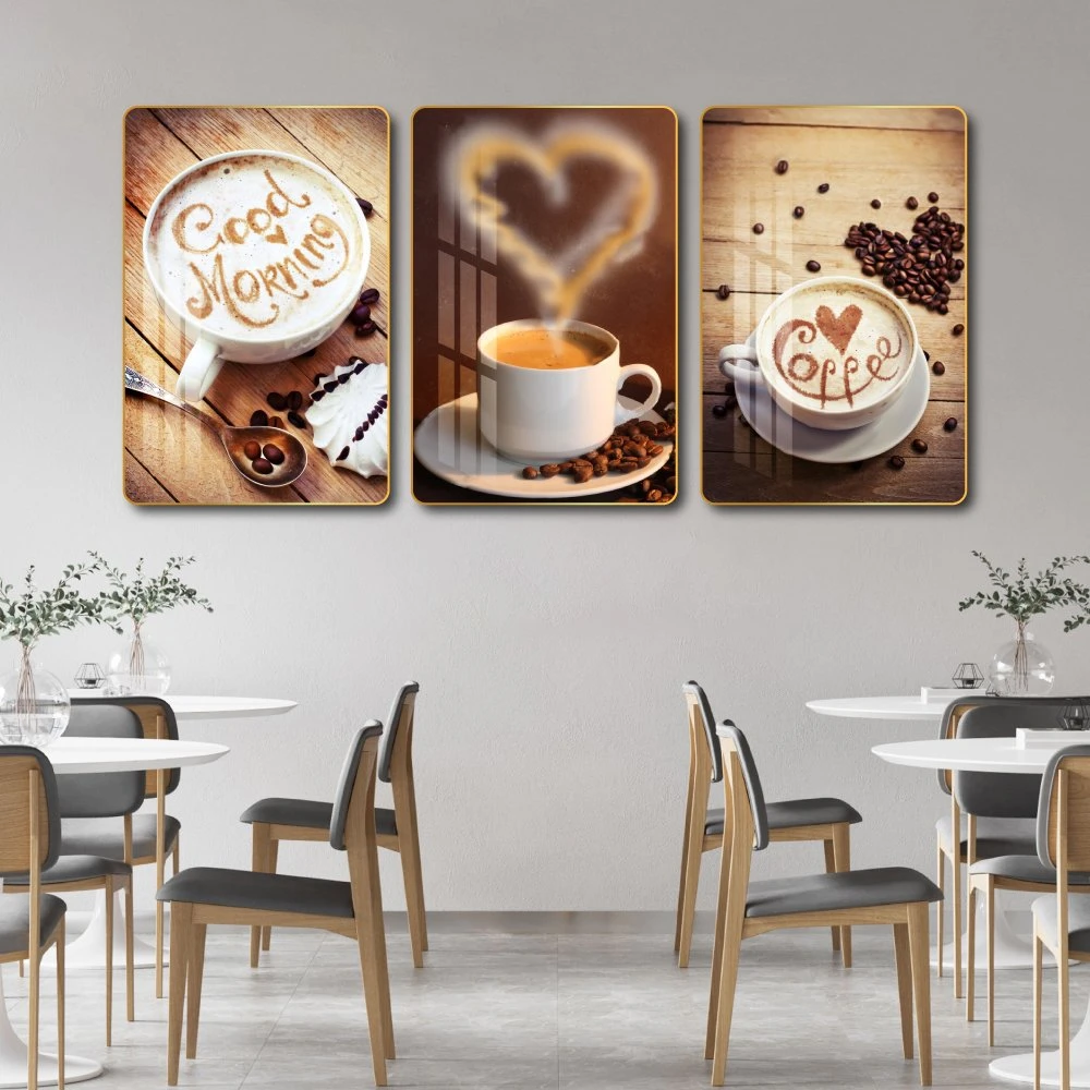 Tranh 3 Tấm Treo Tường Coffee Nghệ Thuật Mẫu 10