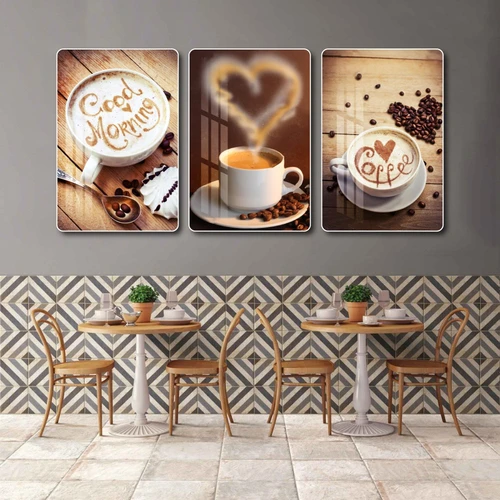 Tranh 3 Tấm Treo Tường Coffee Nghệ Thuật Mẫu 10