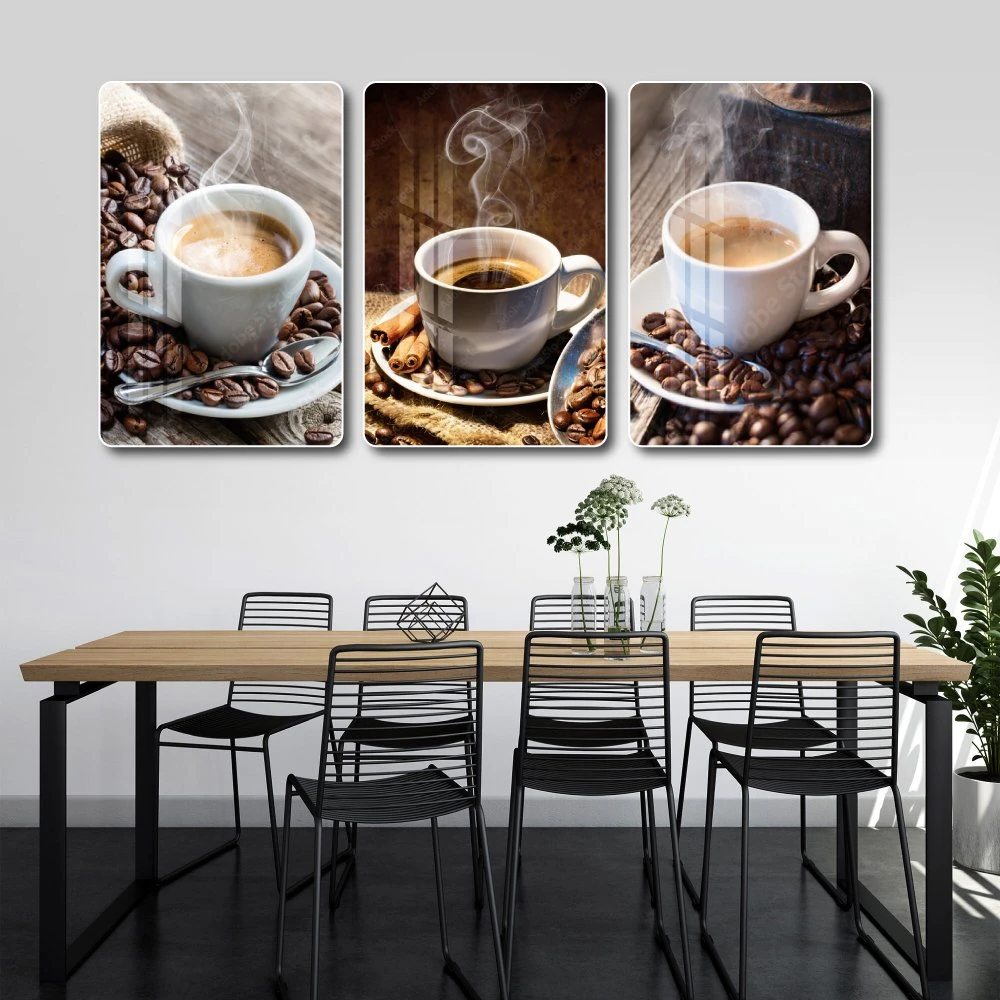 Tranh 3 Tấm Treo Tường Coffee Nghệ Thuật Mẫu 13