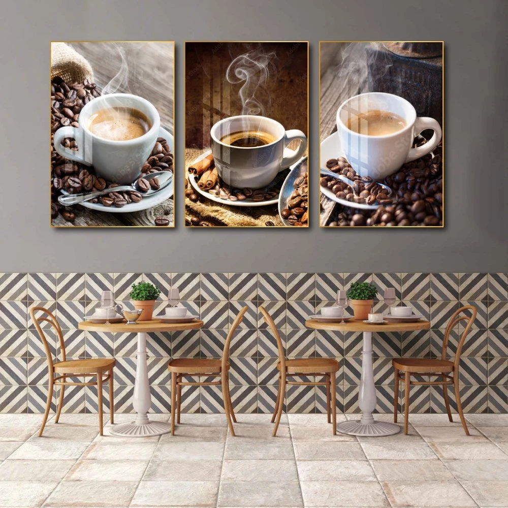 Tranh 3 Tấm Treo Tường Coffee Nghệ Thuật Mẫu 13