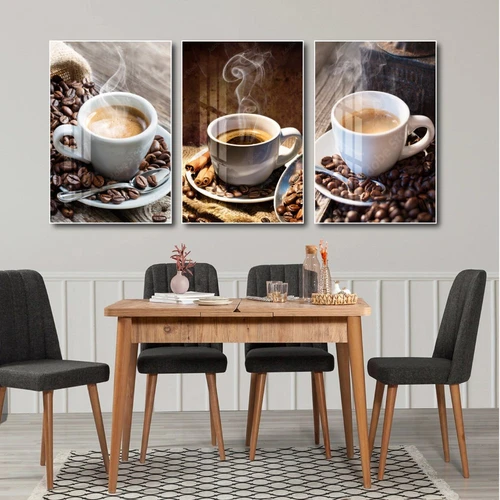 Tranh 3 Tấm Treo Tường Coffee Nghệ Thuật Mẫu 13