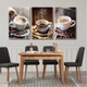 Tranh 3 Tấm Treo Tường Coffee Nghệ Thuật Mẫu 13