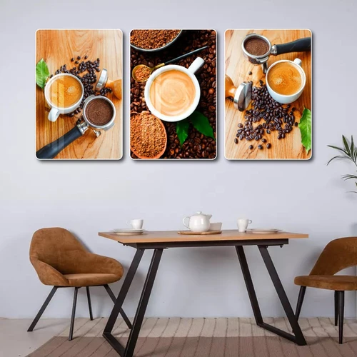 Tranh 3 Tấm Treo Tường Coffee Nghệ Thuật Mẫu 14