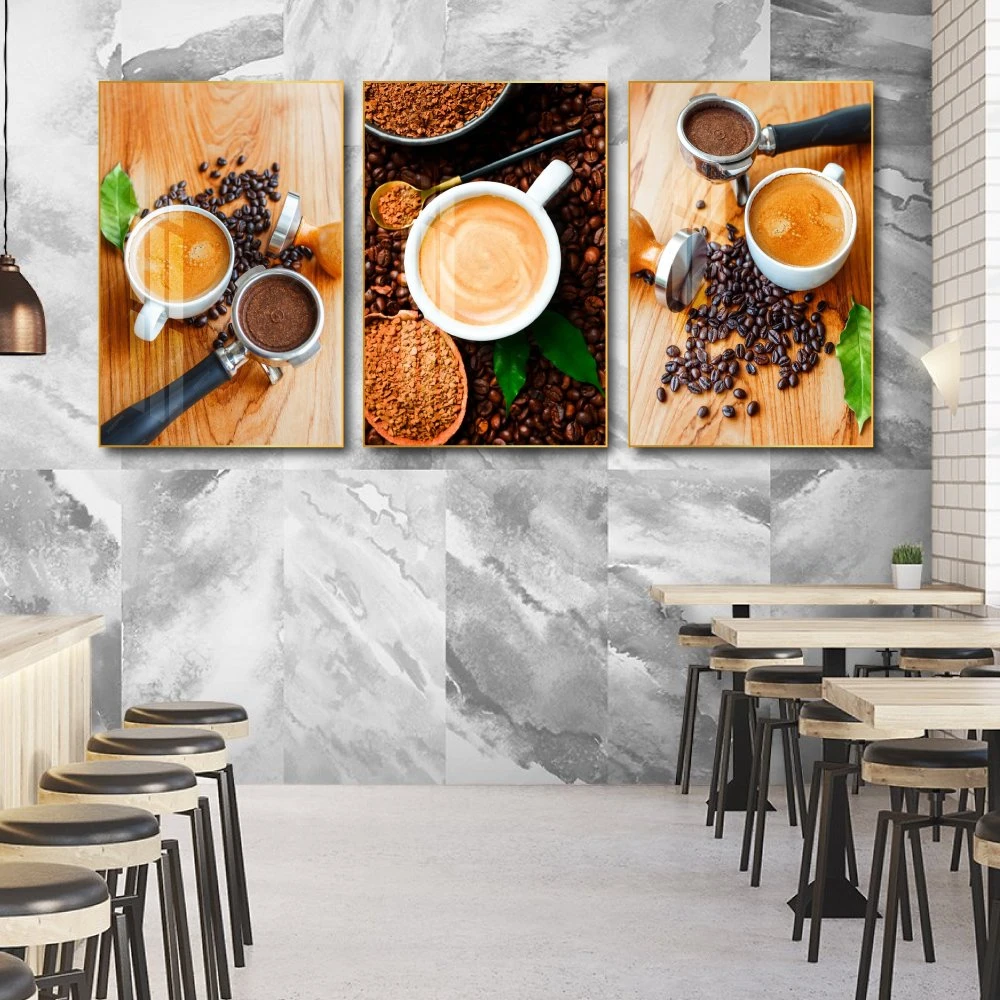 Tranh 3 Tấm Treo Tường Coffee Nghệ Thuật Mẫu 14