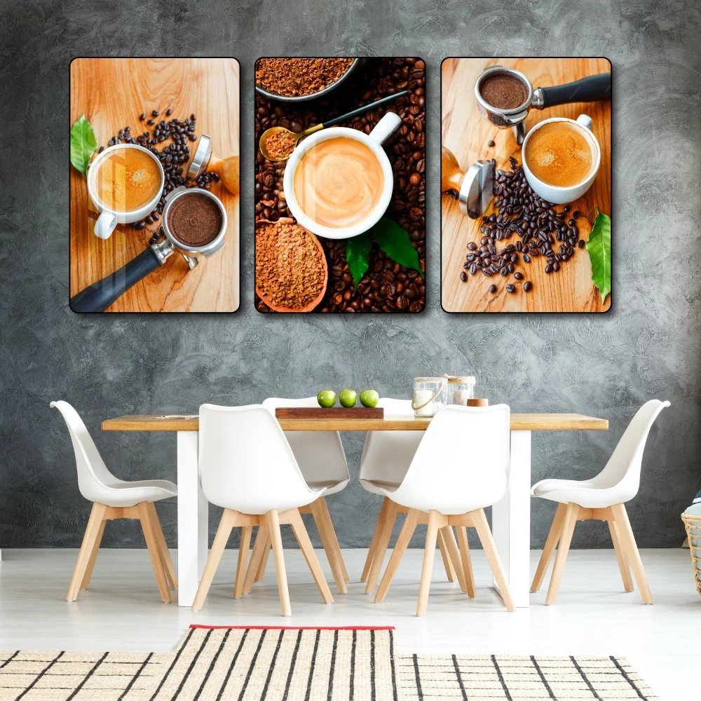 Tranh 3 Tấm Treo Tường Coffee Nghệ Thuật Mẫu 14
