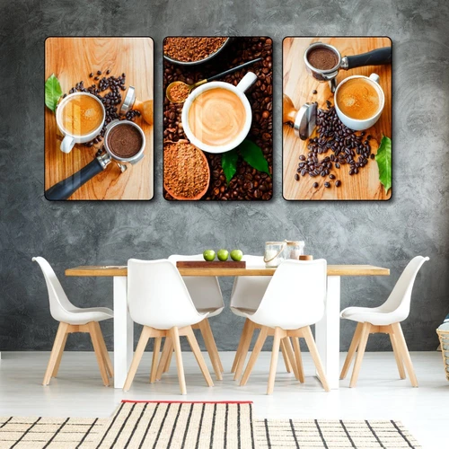 Tranh 3 Tấm Treo Tường Coffee Nghệ Thuật Mẫu 14