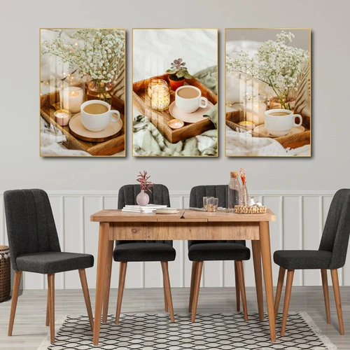 Tranh 3 Tấm Treo Tường Coffee Nghệ Thuật Mẫu 16