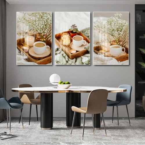 Tranh 3 Tấm Treo Tường Coffee Nghệ Thuật Mẫu 16