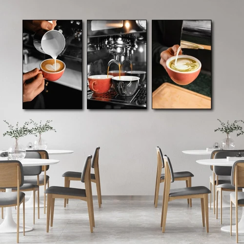 Tranh 3 Tấm Treo Tường Coffee Nghệ Thuật Mẫu 6