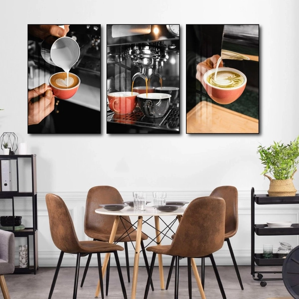 Tranh 3 Tấm Treo Tường Coffee Nghệ Thuật Mẫu 6