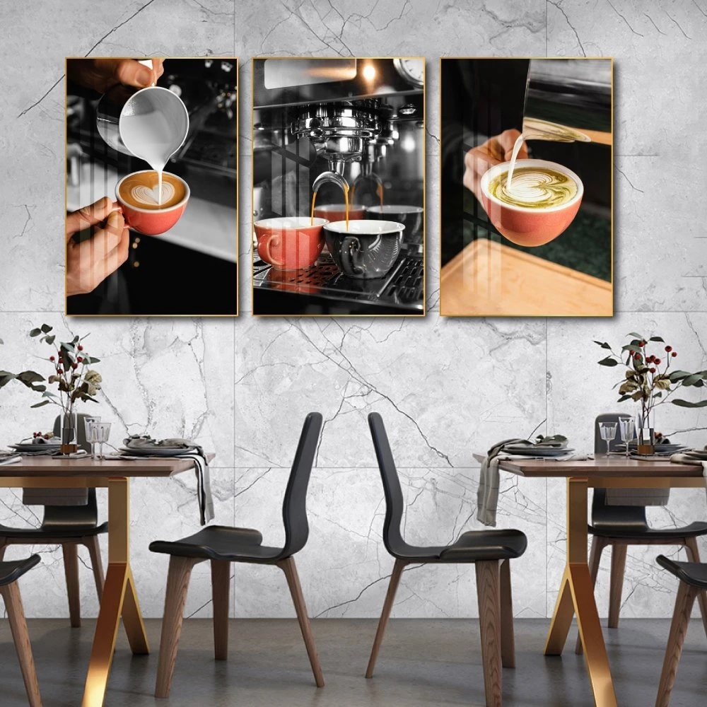 Tranh 3 Tấm Treo Tường Coffee Nghệ Thuật Mẫu 6