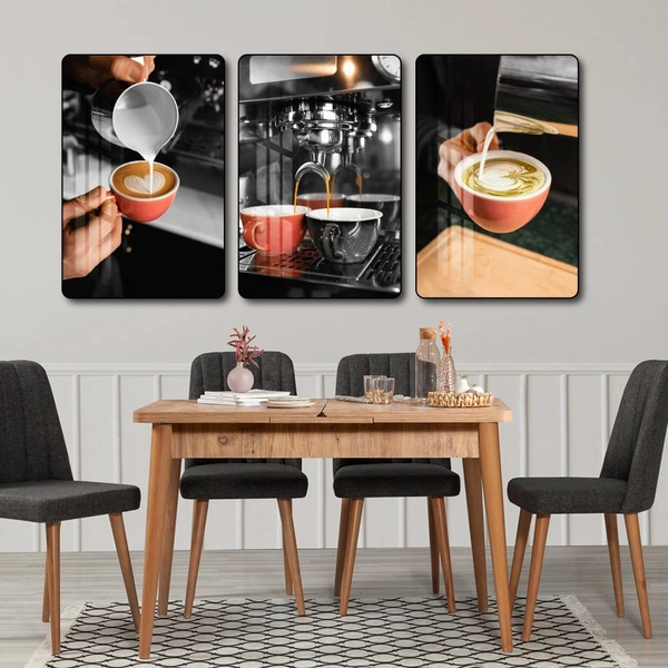 Tranh 3 Tấm Treo Tường Coffee Nghệ Thuật Mẫu 6