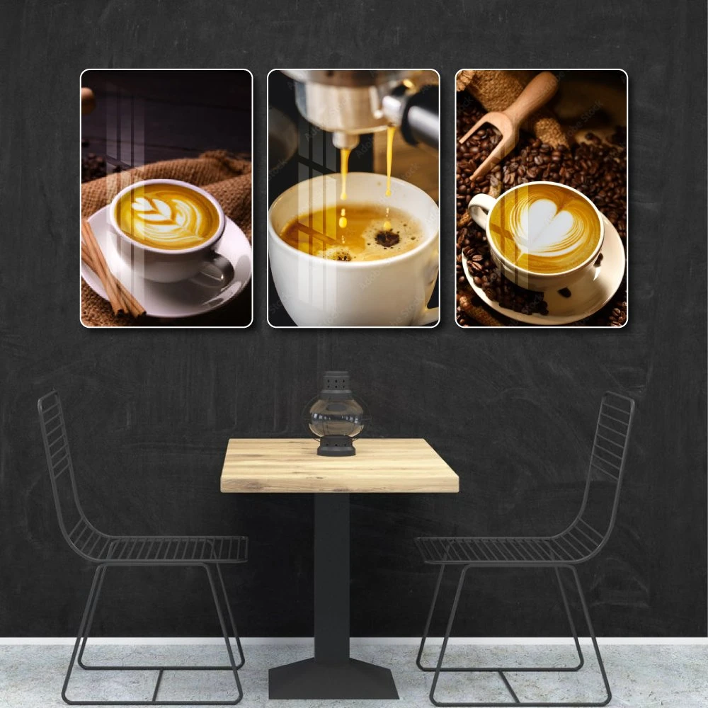 Tranh 3 Tấm Treo Tường Coffee Nghệ Thuật Mẫu 9