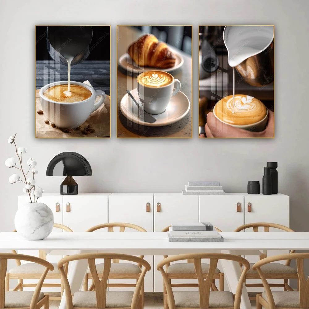 Tranh 3 Tấm Treo Tường Coffee Nghệ Thuật