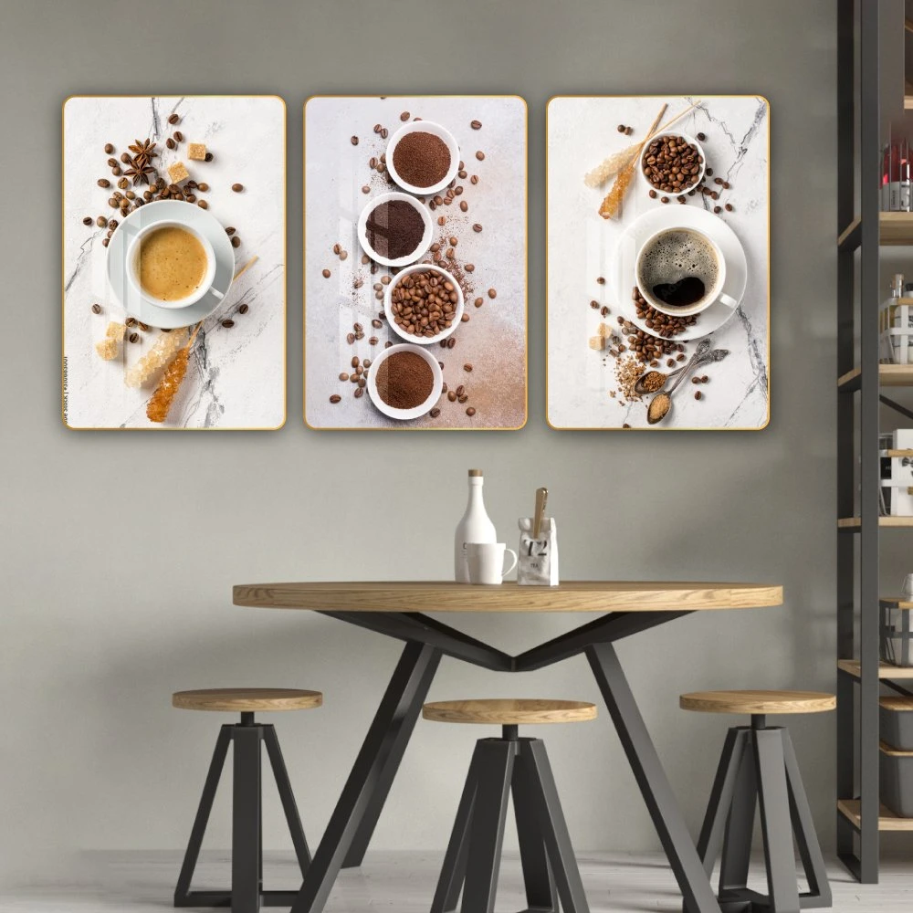 Tranh 3 Tấm Treo Tường Coffee Nghệ Thuật Mẫu 7