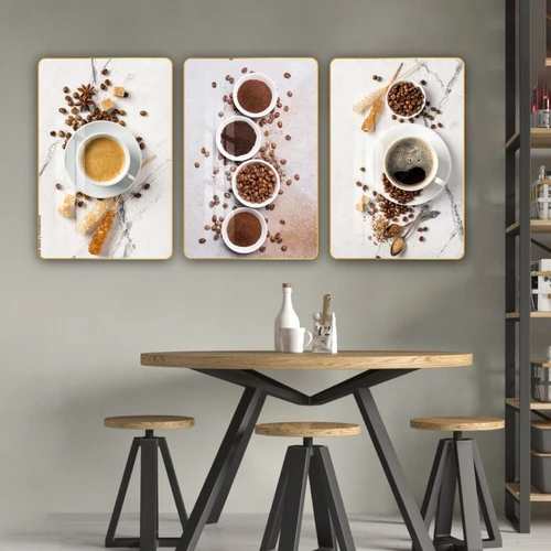 Tranh 3 Tấm Treo Tường Coffee Nghệ Thuật Mẫu 7