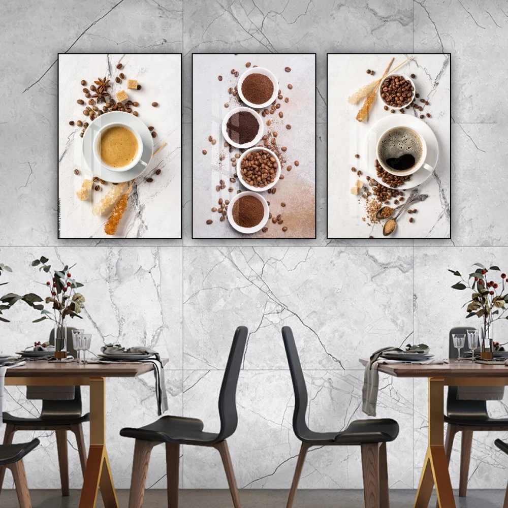 Tranh 3 Tấm Treo Tường Coffee Nghệ Thuật Mẫu 7