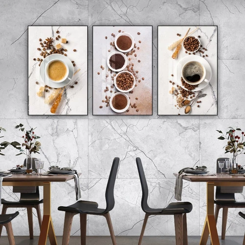 Tranh 3 Tấm Treo Tường Coffee Nghệ Thuật Mẫu 7