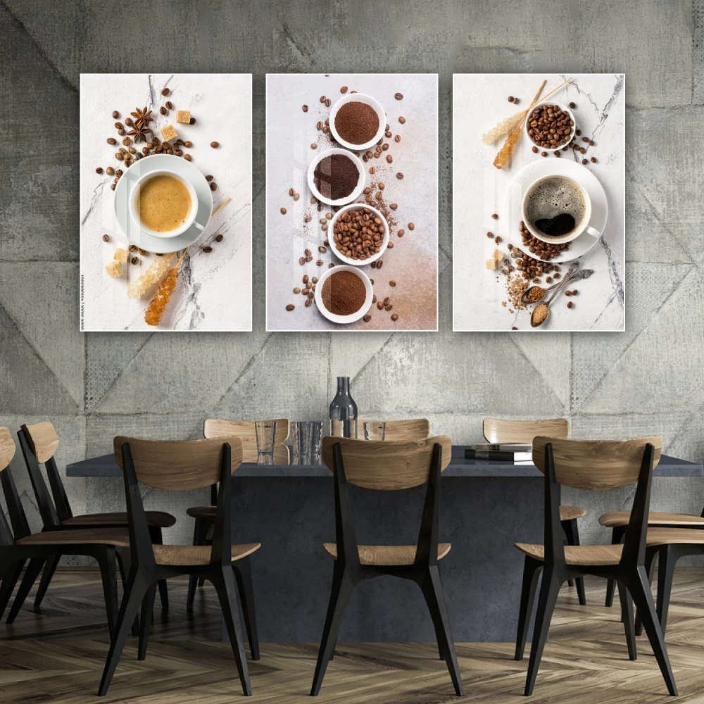 Tranh 3 Tấm Treo Tường Coffee Nghệ Thuật Mẫu 7