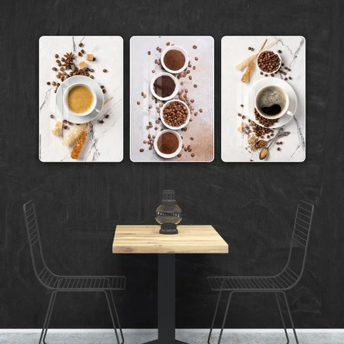 Tranh 3 Tấm Treo Tường Coffee Nghệ Thuật Mẫu 7