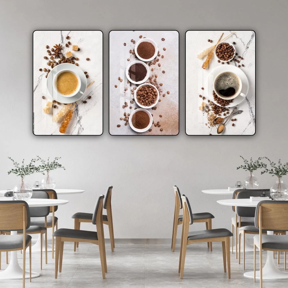 Tranh 3 Tấm Treo Tường Coffee Nghệ Thuật Mẫu 7