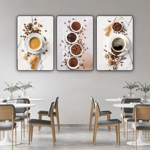 Tranh 3 Tấm Treo Tường Coffee Nghệ Thuật Mẫu 7
