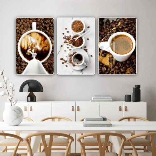 Tranh 3 Tấm Treo Tường Coffee Nghệ Thuật Mẫu 8