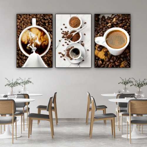 Tranh 3 Tấm Treo Tường Coffee Nghệ Thuật Mẫu 8