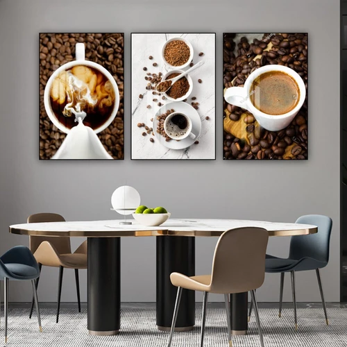 Tranh 3 Tấm Treo Tường Coffee Nghệ Thuật Mẫu 8