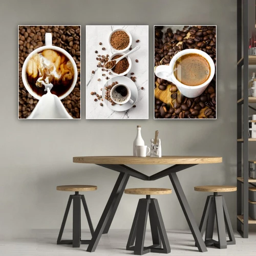 Tranh 3 Tấm Treo Tường Coffee Nghệ Thuật Mẫu 8