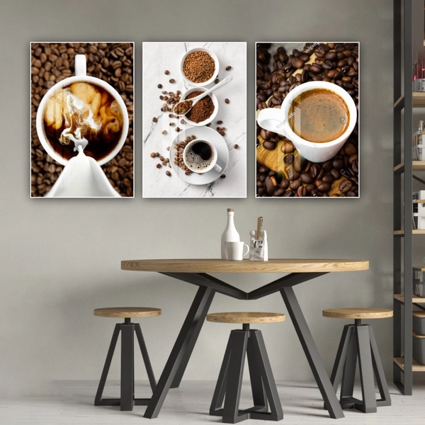 Tranh 3 Tấm Treo Tường Coffee Nghệ Thuật Mẫu 8