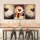 Tranh 3 Tấm Treo Tường Coffee Nghệ Thuật Mẫu 11