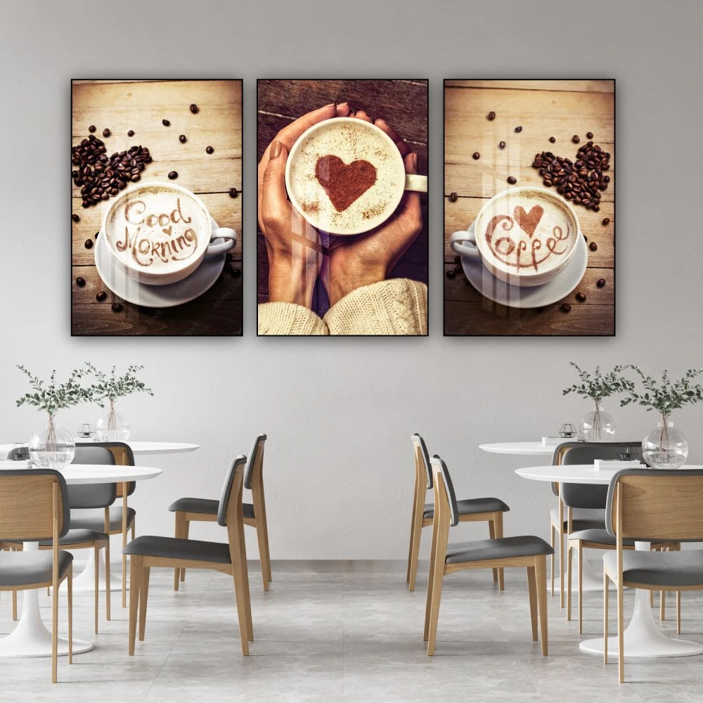 Tranh 3 Tấm Treo Tường Coffee Nghệ Thuật Mẫu 11