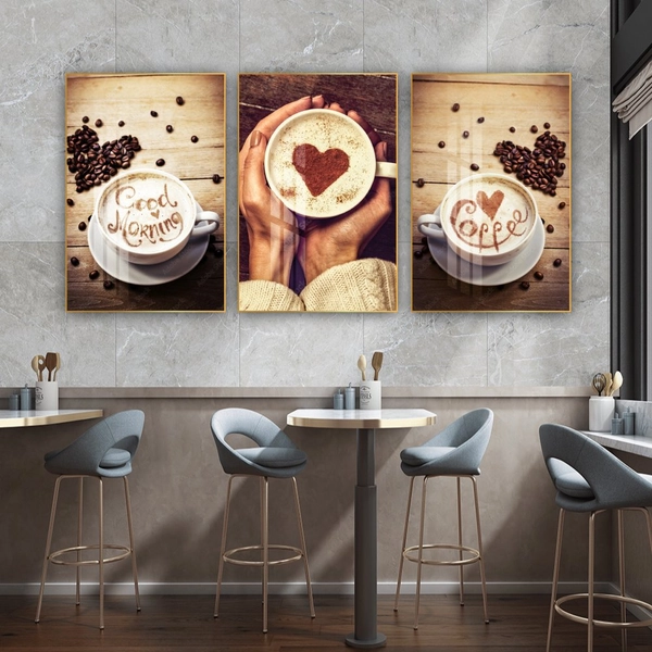 Tranh 3 Tấm Treo Tường Coffee Nghệ Thuật Mẫu 11