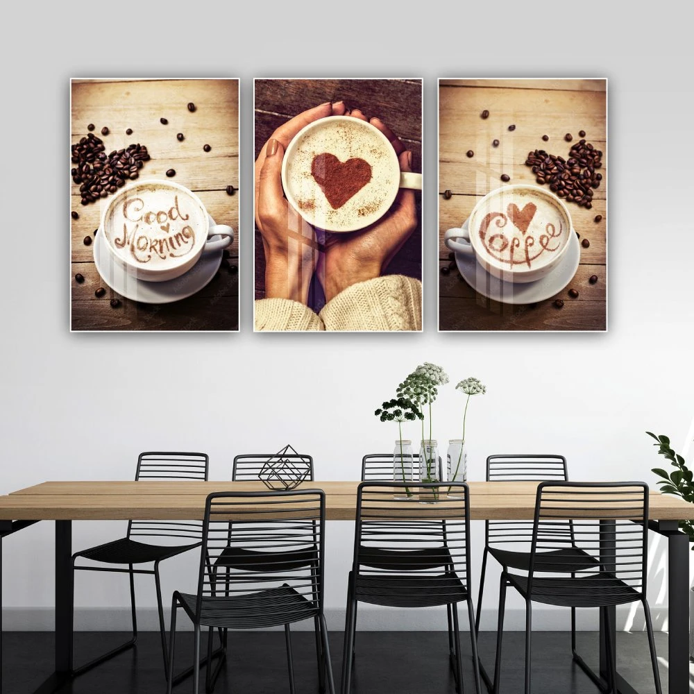 Tranh 3 Tấm Treo Tường Coffee Nghệ Thuật Mẫu 11