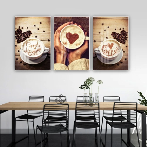Tranh 3 Tấm Treo Tường Coffee Nghệ Thuật Mẫu 11