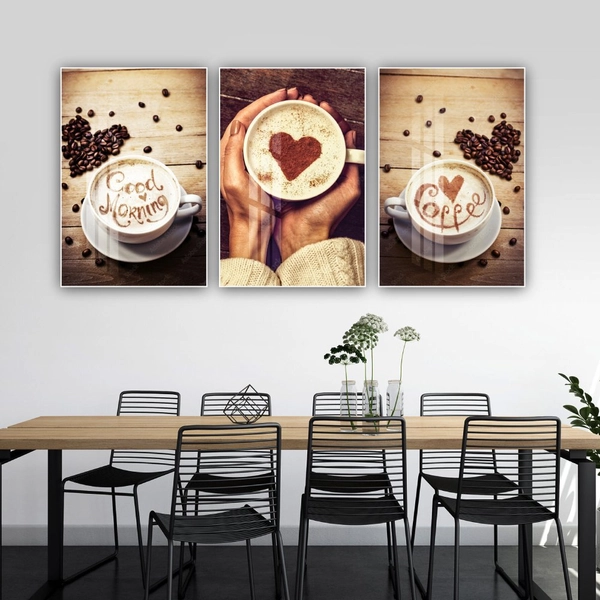 Tranh 3 Tấm Treo Tường Coffee Nghệ Thuật Mẫu 11